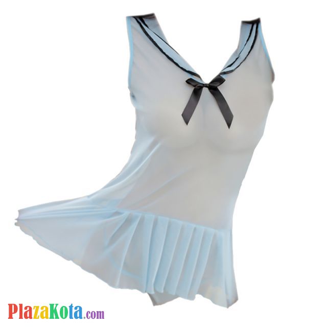 L0038 - Lingerie Costume Cosplay Seksi Tema Pelaut Sailor Biru Transparan - Photo 1