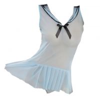 L0038 - Lingerie Costume Cosplay Seksi Tema Pelaut Sailor Biru Transparan