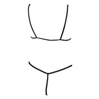 B144 - Pakaian Dalam Wanita Bra Set Bralette Seksi Open Cup Hitam Crotchless Penutup Mata Tali Ikat Tangan - 2