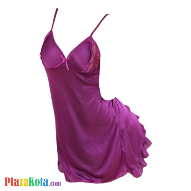 L0622 - Baju Tidur Dinas Malam Wanita Lingerie Babydoll Mini Dress Seksi Ungu - Photo 1