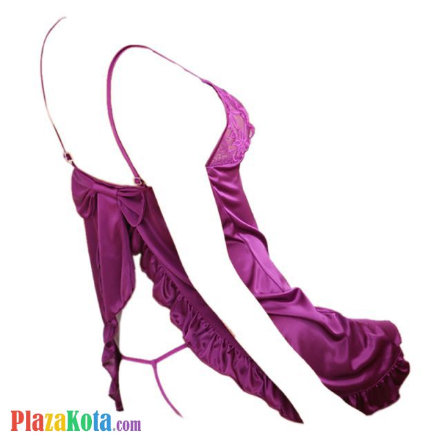 L0622 - Baju Tidur Dinas Malam Wanita Lingerie Babydoll Mini Dress Seksi Ungu - Photo 2