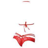 B147 - Pakaian Dalam Wanita Bra Set Bralette Seksi Halter Merah - 2