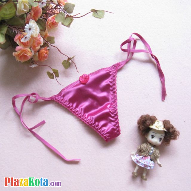 GS020 - Celana Dalam Wanita G-String Seksi Magenta Tali Karet Ikat Samping - Photo 1