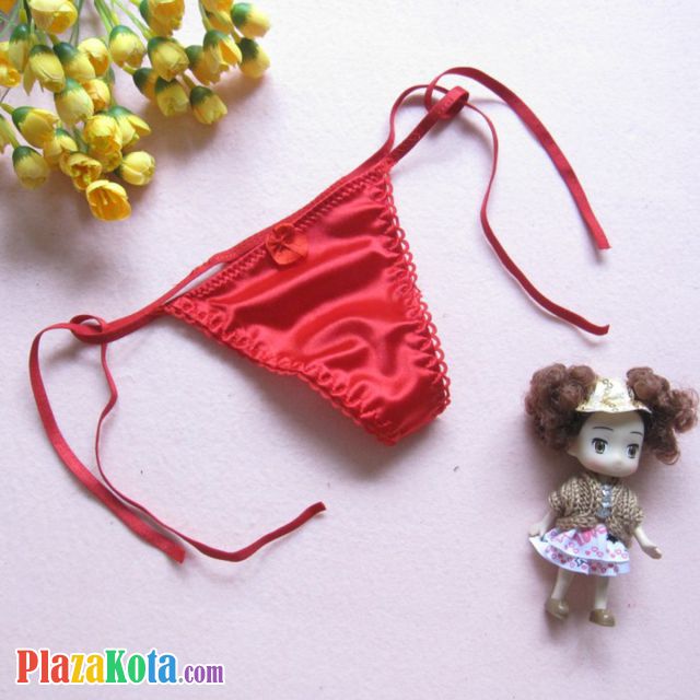 GS024 - Celana Dalam Wanita G-String Seksi Merah Tali Karet Ikat Samping - Photo 1