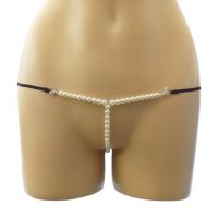 GS029 - Celana Dalam Wanita G-String Mutiara Seksi Single Hitam