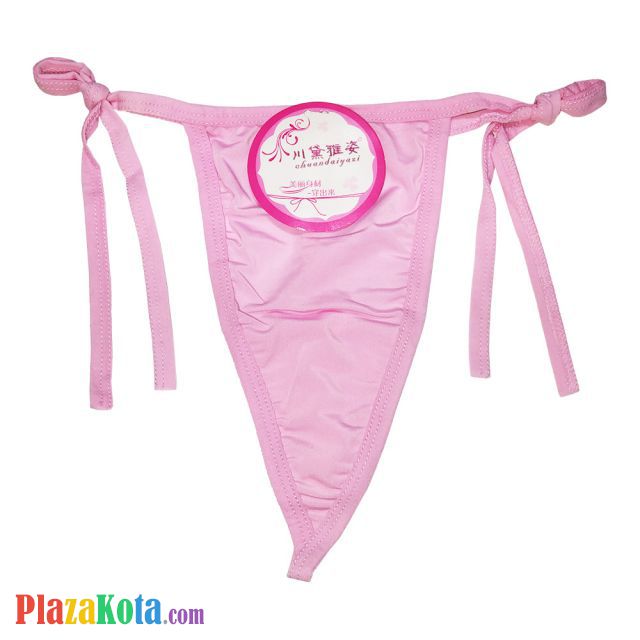 GS043 - Celana Dalam Wanita G-String Seksi Pink Ikat Samping - Photo 1