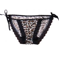 P062 - Celana Dalam Wanita Panties Thong Seksi Macan Tutul Coklat Ikat Samping