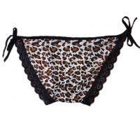 P062 - Celana Dalam Wanita Panties Thong Seksi Macan Tutul Coklat Ikat Samping - 2