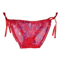 P067 - Celana Dalam Wanita Panties Thong Seksi Merah Transparan Ikat Samping - 2