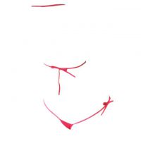 B152 - Pakaian Dalam Wanita Bra Set Bralette Seksi Halter Magenta Ikat Samping - 2