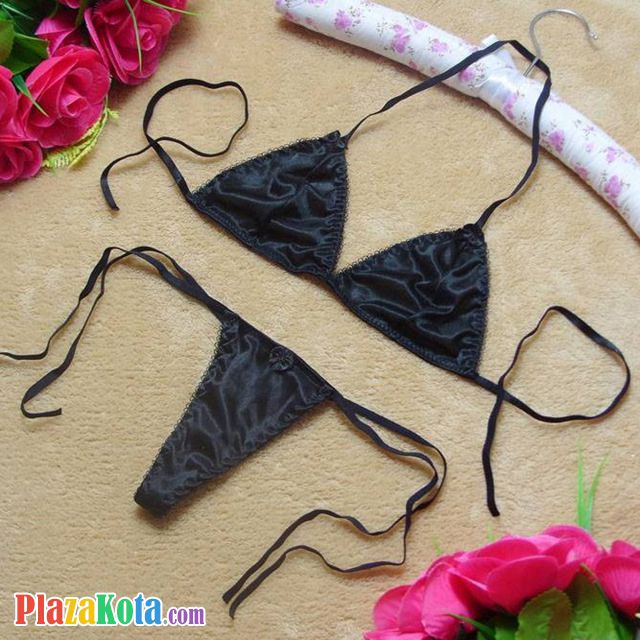 B155 - Pakaian Dalam Wanita Bra Set Bralette Seksi Halter Hitam Ikat Samping - Photo 1 B155 - Pakaian Dalam Wanita Bra Set Bralette Seksi Halter Hitam Ikat Samping - Photo 1