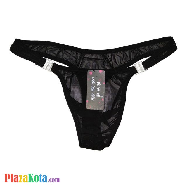 GP004 - Celana Dalam Pria G-String Seksi Hitam Transparan - Photo 1