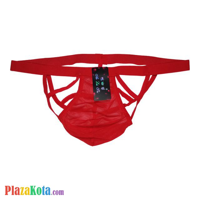 GP009 - Celana Dalam Pria G-String Seksi Merah Transparan - Photo 1