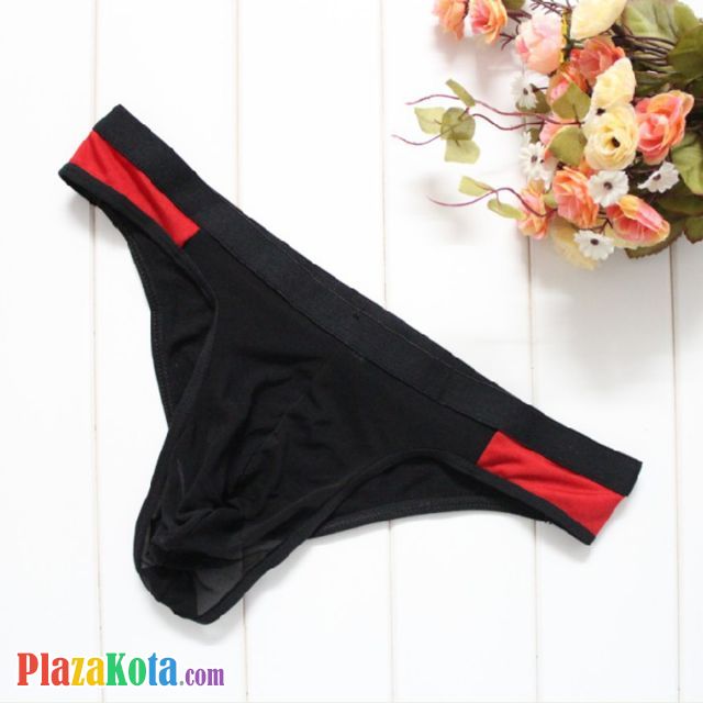 GP045 - Celana Dalam Pria G-String Seksi Hitam Depan Transparan - Photo 1