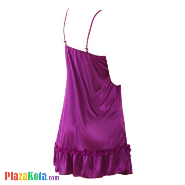 L0126 - Baju Tidur Dinas Malam Wanita Lingerie Mini Dress Gaun Pendek Seksi Ungu - Photo 2
