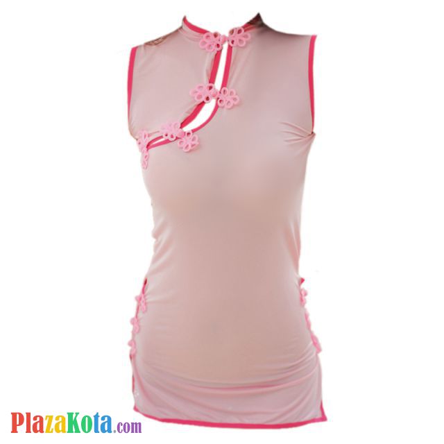 L0141 - Lingerie Costume Cosplay Seksi Tema Cheongsam Chinese Pink - Photo 1