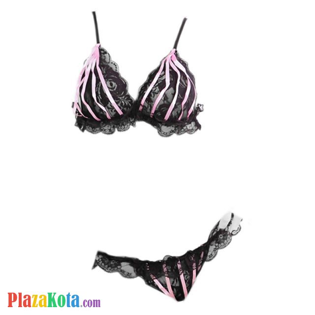 B013 - Pakaian Dalam Wanita Bra Set Bralette Seksi Hitam - Photo 1