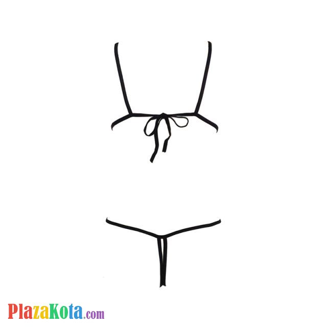 B046 - Pakaian Dalam Wanita Bra Set Bralette Seksi Hitam Transparan - Photo 2