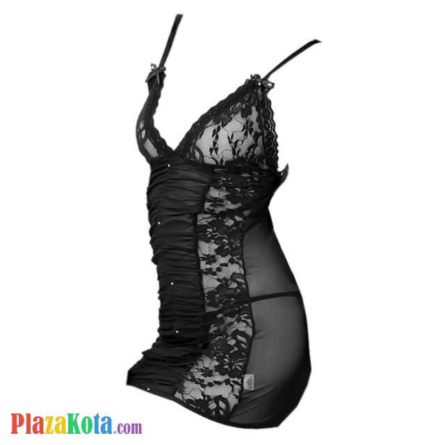 L0152 - Baju Tidur Dinas Malam Wanita Lingerie Bodycon Sheath Dress Seksi Hitam Transparan - Photo 1