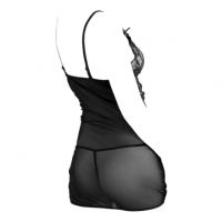 L0152 - Baju Tidur Dinas Malam Wanita Lingerie Bodycon Sheath Dress Seksi Hitam Transparan - 2