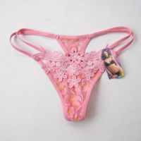 GS114 - Celana Dalam Wanita G-String Seksi Pink Bunga