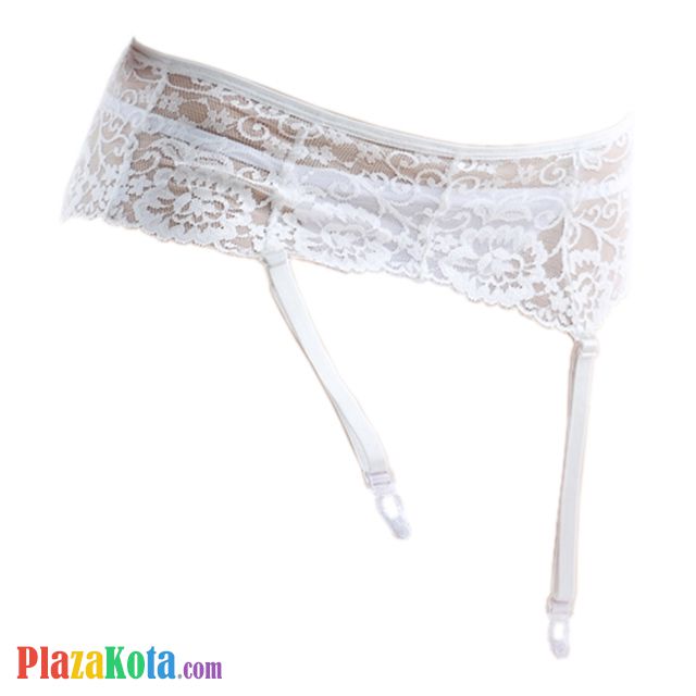 G014 - Garter Belt Stocking Putih Pengait 3 Baris Tali 4 - Photo 1