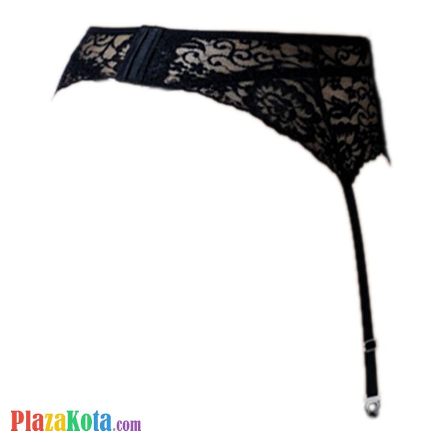 G017 - Garter Belt Stocking Hitam Pengait 3 Baris Tali 4 - Photo 2