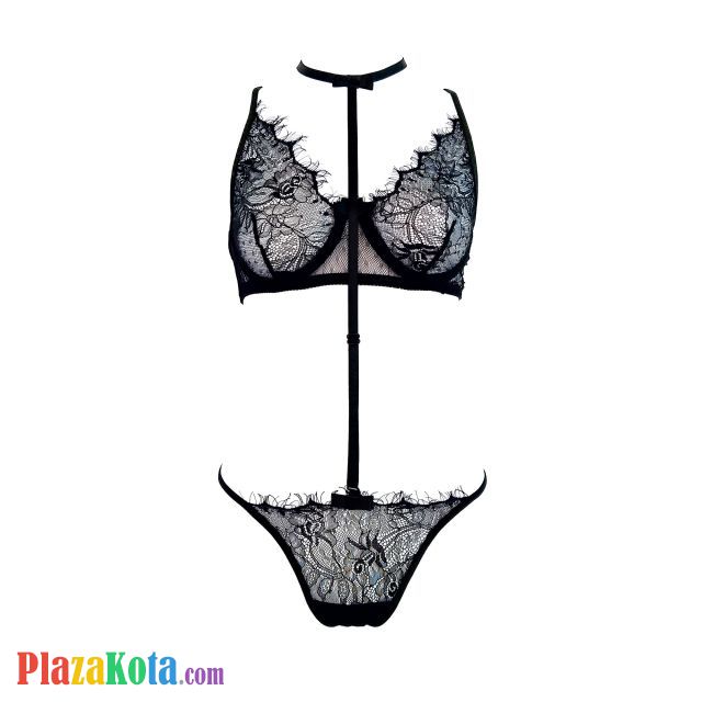 B218 - Pakaian Dalam Wanita Bra Set Kawat Underwire Seksi Hitam Transparan - Photo 1
