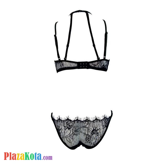 B218 - Pakaian Dalam Wanita Bra Set Kawat Underwire Seksi Hitam Transparan - Photo 2