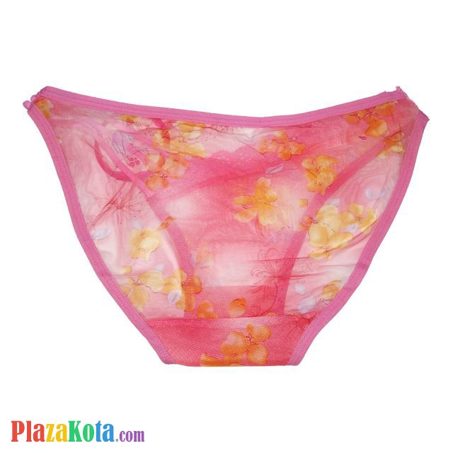 P313 - Celana Dalam Wanita Panties Thong Seksi Magenta Transparan Tali 3 - Photo 2
