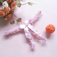 GS166 - Celana Dalam Wanita G-String Seksi Crotchless Pink Pita