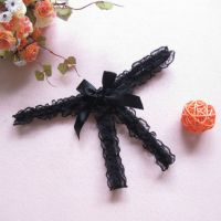 GS169 - Celana Dalam Wanita G-String Seksi Crotchless Hitam Pita