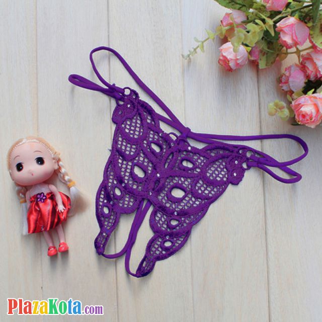 GS212 - Celana Dalam Wanita G-String Seksi Ungu Crotchless - Photo 1 GS212 - Celana Dalam Wanita G-String Seksi Ungu Crotchless - Photo 1