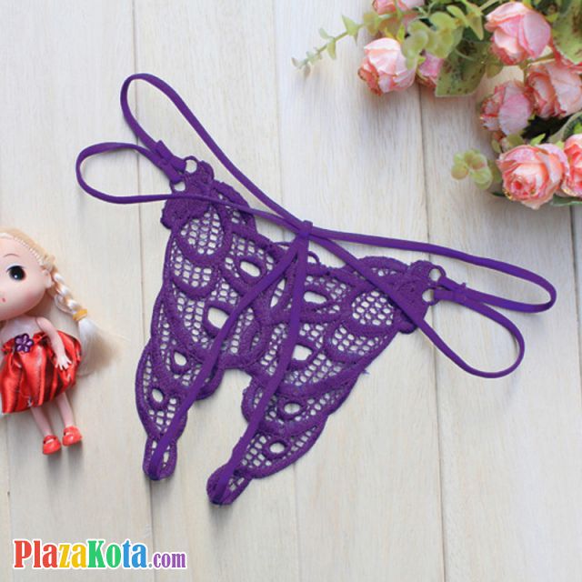GS212 - Celana Dalam Wanita G-String Seksi Ungu Crotchless - Photo 2 GS212 - Celana Dalam Wanita G-String Seksi Ungu Crotchless - Photo 2
