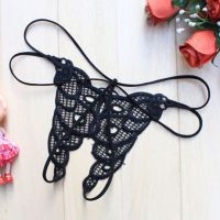 GS213 - Celana Dalam Wanita G-String Seksi Hitam Crotchless - 2