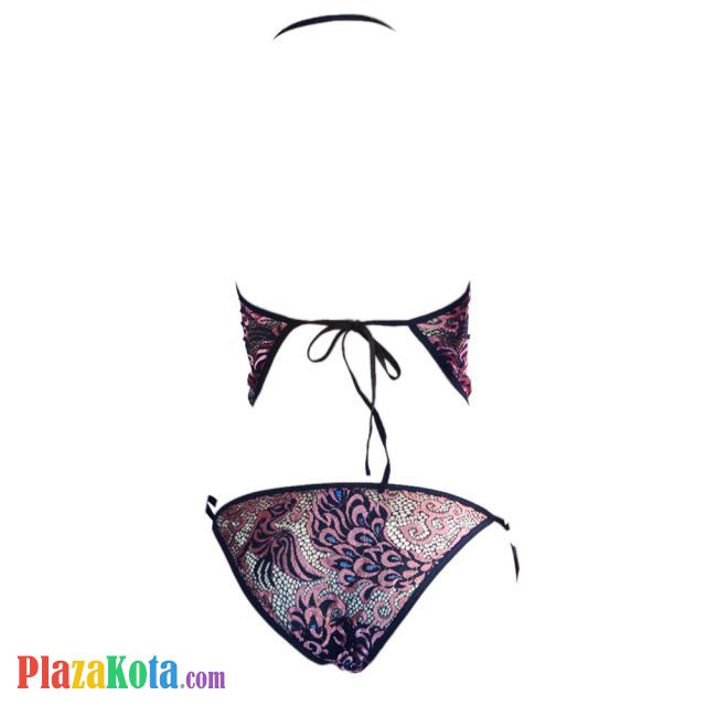 B247 - Pakaian Dalam Wanita Bra Set Bralette Seksi Halter Chinese Dudou Ungu Ikat Samping - Photo 2