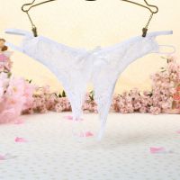 P352 - Celana Dalam Wanita Panties Thong Seksi Putih Transparan Crotchless