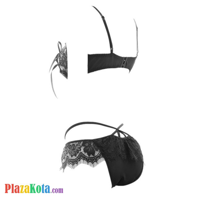 B261 - Pakaian Dalam Wanita Bra Set Kawat Underwire Seksi Open Cup Hitam - Photo 2 B261 - Pakaian Dalam Wanita Bra Set Kawat Underwire Seksi Open Cup Hitam - Photo 2