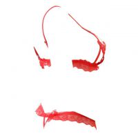 B263 - Pakaian Dalam Wanita Bra Set Bralette Seksi Merah Cup Kupu-Kupu Crotchless - 2