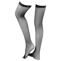 S001 - Stocking Overknee Sepaha Fishnet Hitam - 2