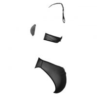 L0209 - Baju Tidur Dinas Malam Wanita Lingerie Teddy Bodysuit Seksi Halter Hitam Transparan - 2