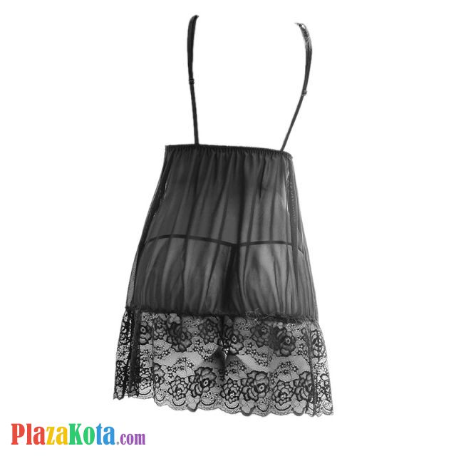 L1000 - Baju Tidur Dinas Malam Wanita Lingerie Mini Dress Gaun Pendek Seksi Hitam Transparan - Photo 2