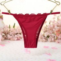 P431 - Celana Dalam Wanita Panties Thong Seksi Merah Depan Transparan - 2