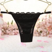 P433 - Celana Dalam Wanita Panties Thong Seksi Hitam Depan Transparan
