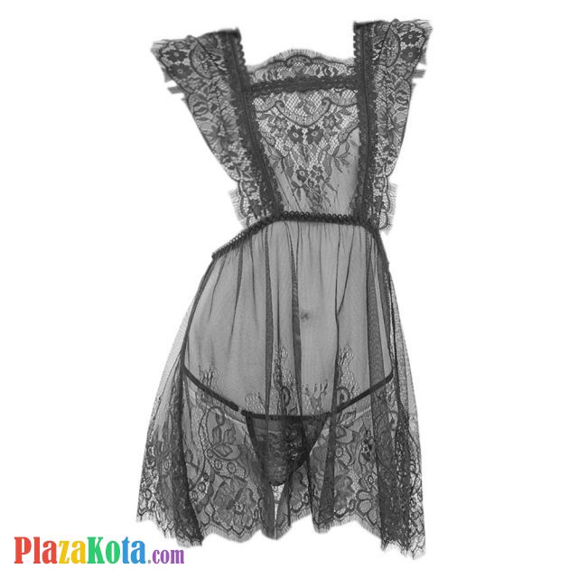 L1098 - Baju Tidur Dinas Malam Wanita Lingerie Mini Dress Gaun Pendek Seksi Hitam Transparan - Photo 1 L1098 - Baju Tidur Dinas Malam Wanita Lingerie Mini Dress Gaun Pendek Seksi Hitam Transparan - Photo 1