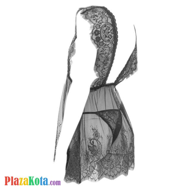 L1098 - Baju Tidur Dinas Malam Wanita Lingerie Mini Dress Gaun Pendek Seksi Hitam Transparan - Photo 2 L1098 - Baju Tidur Dinas Malam Wanita Lingerie Mini Dress Gaun Pendek Seksi Hitam Transparan - Photo 2