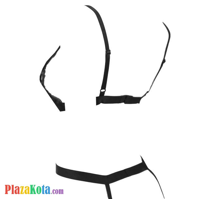 L1131 - Baju Tidur Dinas Malam Wanita Lingerie Set Stocking Seksi Hitam Transparan Garter Strap - Photo 2