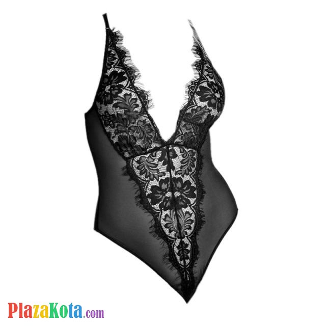 L1151 - Baju Tidur Dinas Malam Wanita Lingerie Teddy Bodysuit Seksi Hitam Transparan - Photo 1