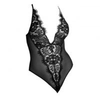 L1151 - Baju Tidur Dinas Malam Wanita Lingerie Teddy Bodysuit Seksi Hitam Transparan