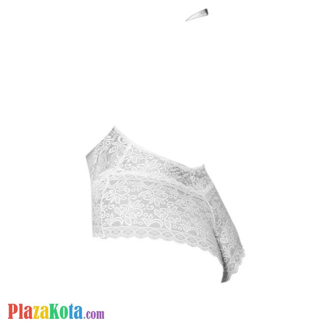 L1166 - Baju Tidur Dinas Malam Wanita Lingerie Jumbo Seksi Teddy Bodysuit Halter Putih Transparan - Photo 2